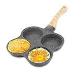 Jenngaoo 4-Cup Egg Frying Pan, Aluminium Non-Stick Frying Pans Omelet Pan Poached Egg Burger Steak Pan Multipurpose Pancake Pan for Gas Stove and Induction Hob (1Pc)