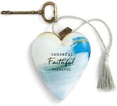 DEMDACO + ArtLifting Original Art Isle of Skye Graceful Faithful Thankful Art Heart with Key Stand