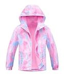 M2C Girls Rain Jacket Lightweight Hooded Fleece Lined Raincoat Sweet Hearts 10-12