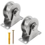 H-Type pulley 2pcs steel pulley blocks, quality Single Pulley Wheels with Mute Bearings Groove Sliding Roller, Use for gym Fitness, Material Handling and Moving Mount Pulley Block