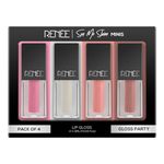 RENEE See Me Shine Minis Gloss Party Lip Gloss Combo 1ml Each, Non Sticky & Non Drying Formula, Long Lasting Moisturizing Effect, Compact and Easy to Carry