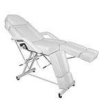 Panana Beauty Salon Massage Table 3 Section Adjustable Couch Recliner Chair Treatment Tattoo Facial SPA Massaging Bed Table (White2)