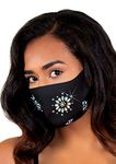 Leg Avenue Women's Rhinestone Fashionable Face Mask, Fleur Black, One Size US, Multi, Large (Pack of 14)