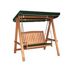 Tropicana 6ft 2 Seat Wooden Garden Swing Chair Seat With Canopy & Cushions, Outdoor Swinging Hammock Bench Lounger, Garden Furniture With Canopy, Patio Swing Chair