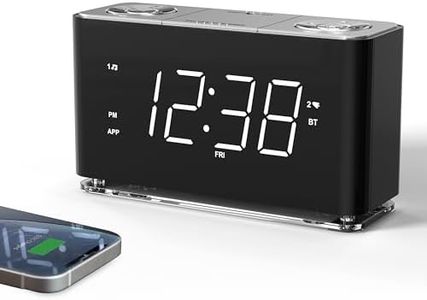 Clock Radio, Alarm Clock with APP Control, Large LED Display, FM Radio, Dual Alarm, Two USB Charging Port, Night Light, Auto & Manual Dimmer, Snooze, Sleep Timer iTOMA 507