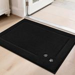BEQHAUSE Dog Door Mat for Muddy Paws 50x80cm Dirt Trapper Absorbent Doormat Non Slip Entryway Rugs Washable Stain Resistant Welcome Floor Mat Soft Low-Profile for Front Back Door, Black