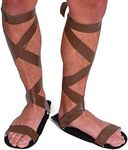 Skeleteen Brown Roman Lace Sandals - Greek Egyptian Gladiator Biblical Costume Sandal Shoes for Men and Women