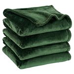 David's Home Fleece Queen Blanket,Ultra Soft More Durable Lightweight Velvety Bed Blanket,Lint-Free&No Pilling,300GSM All Season Luxury Plush Cozy Blanket with Wider Stitched Border,90"x90",Dark Green