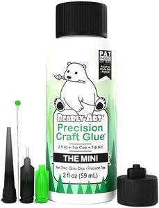 Bearly Art Precision Craft Glue - The Mini - 2fl oz with Tip Kit - Acid Free Archival - Strong Hold Adhesive - Ideal for Fine Paper Crafting Scrapbooking and Card Making - Made in USA