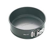 MasterClass 20 cm Springform Cake Tin with Loose Base, Non Stick, Robust 1 mm Carbon Steel, PFOA Free, 8 Inch Round Pan, Grey