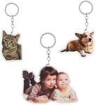 Eletizy Personalized Photo Dog Cat Acrylic Keychain Custom Keyring Backpack Pendant Gift (6inches)