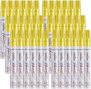 Overseas Yellow Paint Marker Pens - 36 Pack Oil-Based Permanent Markers Set, Quick Drying, Waterproof, Medium Tip Paint Pens Bulk for Wood, Metal, Rock, Ceramic, Plastic, Canvas, Glass, Rubber