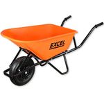 Excel Wheelbarrow Cart Trolley Heavy Duty 100L Wheelbarrow HDPE Plastic Tray with 150 kg load capacity & Durable & Strong Wheel, Wheelbarrows, Wheel Barrow, Heavy duty wheelbarrow, large wheel barrow