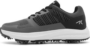 DARIBOM Golf Shoes Men Comfortable Golf Sneakers for Men Fashion Professional Outdoor Anti Slip Spiked Golf Footwears Grey