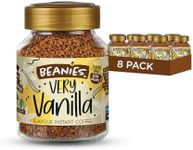Beanies Very Vanilla Flavoured Instant Coffee 400g (50g x 8 Pack) - Freeze-Dried Granules, Quick & Easy to Brew, Premium Taste,Rich in Flavour, Low-Calorie, Sugar-Free, Vegan