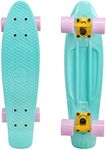 Cal 7 Mini Cruiser Skateboard Complete 22 Inch Standard Style Plastic Board Penny Style (Icy Green/yellow/light Pink)