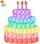 HNSMART Pretty Cute Birthday Cake Push Pop Bubble Fidget Toy, It is Fidget Silicone Pop Bubble Sensory Stress Relief Toy, Anxiety and Stress Relief for Autism for Kids Girls Adults. (Birthday Cake)