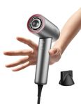 TYMO Hair Dryer Ionic - Blow Dryer with 100 Million Negative Ions and 23m/s Wind Power, Compact design, Light at Only 380g, 110,000 RPM Brushless Motor, 3 Speeds & 4 Temps, Home/Travel, AIRHYPE LITE