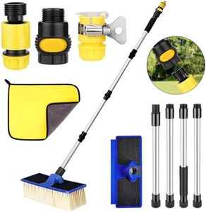 POFIBO Cepillo Lavar Coche - Cepillo Lavar Coche con Mango 168cm, Cepillo Lavacoches Telescópico, Cepillo para Lavar Coche para Coche, Camión, Autobús, Furgoneta, Coche de Camping