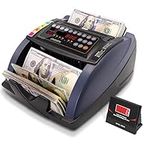 Aneken Money Counter with Value Count, UV/MG/IR Counterfeit Detection for Dollars Euros Bill Counter Machine with Count/Add/Batch/Auto Modes, Cash Counter with External LCD Display, 2-Year Warranty