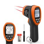 Infrared Thermometer Non-Contact High Temp Industrial Laser Pyrometer, IR Temperature Gauge -58℉ ~ 2732℉ (-50℃-1500℃)Adjustable Emissivity for Metal Melting Furnace Forge Furnace Tester【NOT for Human】