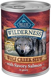 Blue Buffalo Wilderness Wolf Creek Stew High Protein Grain Free, Natural Wet Dog Food, Savory Salmon Stew In Gravy 12.5-Oz Can (Pack Of 12)