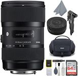 Sigma 18-35mm F1.8 Art DC HSM Lens for Canon DSLR Cameras (210101) USB Dock + 64GB SD Card & Advanced Holiday Photo & Travel Bundle (6 Items)