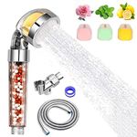 Shower Head Filter Vitamin C High Pressure Handheld Sprayer Showheads with Hose Chlorine Fluoride Removal Hard Water Softener Filters Showhead