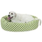 Majestic Pet 40 inch Sage Bamboo Sherpa Bagel Dog Bed