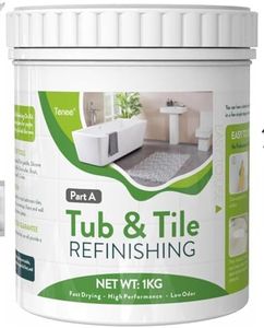 Tenee 17oz White Tub and Tile Refinishing Kit with 8 Tools, Semi-Gloss Tub and Tile Paint for Bathroom, Low Odor Bathtub Refinishing Kit for Fiberglass, Kitchen, Shower, Sink