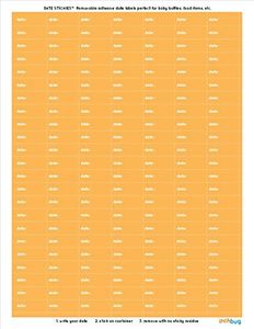 Date Stickies by InchBug - 5 Pack (Mellow Yellow)