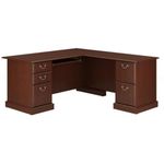 Pemberly Row L-Shape Executive Office Computer Desk in Harvest Cherry