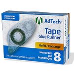 Adtech Crafter's Adhesive Tape Refills (05674). Perfect for Scrapbooking, Crafting and More! Bonds Instantly, Photo Safe & Acid-Free. 8 Pack. Each roll is .31” Wide X 8.75 yds/8mm X 8m Long.