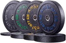 AmStaff Fitness 2" Crumb Rubber Bumper Plates for Weightlifting, Cross Training, Home Gym, Less Impact, Absorb Bounce & Shock (230lbs - set)