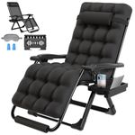 ZENPETIO 26In Zero Gravity Chair, Zero Gravity Recliner Lounge Chair for Indoor and Outdoor, Reclining Camping Chair for Lawn and Patio, Anti Gravity Chair w/Cushion, Cup Holder and Footrest, 440LBS