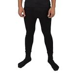 Indigo Soul Mens Thermal Underwear Long Johns Bottoms Warm Winter Trouser Leggings, Black, M