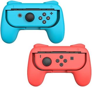 Talkworks Grips for Nintendo Switch Joycon Controller (2 Pack) - Game Accessories Joy-Con Handheld Joystick Remote Control Holder Joy Con Kit - Blue/Red Combo - Nintendo Switch