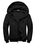 ZITY Fleece Jacket for Men - Men's Visibility Safety Hooded Sweatshirt for Winter Black Medium