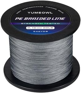 YUMEOWL X8 Braid Fishing Line, Zero Stretch-Abrasion Resistant Braided Line for Saltwater or Freshwater, 8 Strand, Gray, 1093YDS, 100LB, 0.6MM