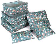 Sajani 6 pcs Cloth Organizer Laundry Pouch, Travel Luggage Packing Organizers with Waterproof Bag, Undergarments & Cloth Storage Organizer Bag (Multicolor) (Printed)