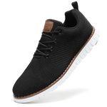 ziitop Men's Running Walking Shoes Fashion Sneakers Mesh Dress Shoes Business Oxfords Shoes Lightweight Casual Breathable Work Formal Shoes Black