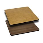 Flash Furniture Square Table Top Or Reversible Laminate Top, 24", Natural/Walnut