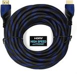 Premium Braided Nylon HDMI Cable Gold Series High Speed HDMI Cable with Ferrite Core for PS4, X-Box, HD-DVR, Digital/Satellite Cable HDTV 1080P Blue (50 Feet)