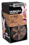 Duracell Hearing Aid Batteries Size 312, pack of 60