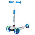 HOVERFLY KH1 Kick Scooter, PU Flashing Wheels,4 Adjustable Heights, ABEC-7 Wheel Bearings, 3 Wheels Scooter for Toddlers, Max Load 110lbs, Suitable for 3-Year-Old and Above(White)