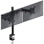 Duronic Dual Monitor Stand Arm PC Desk Mount Riser DM252 Double Height Adjustable Twin Bracket 13-27 Inch LED LCD Two 8KG Computer Screens VESA 75 100