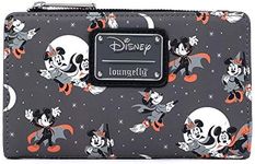 Loungefly Disney Mickey and Minnie Mouse All Over Print Halloween Flap Wallet