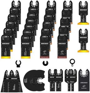 AMZWEI 35PCS Oscillating Saw Blades, 10 Types Premium Multitool Blades for Wood/Metal/Plastic, Oscillating Tool Blades Compatible with Dewalt Rockwell Fein Milwaukee Ryobi