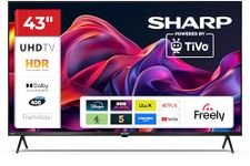 Sharp 43-inch 4K Ultra HD QLED Smart TV Dolby Vision Dolby Atmos HDMI 2.1 with eARC 43GK4345K Freely Included (GK Series)