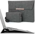 HYZUO 15 Inch Laptop Sleeve Case with Stand Feature for MacBook Air 15 M3 A3114 M2 A2941 2024 2023, MacBook Pro 15 2019-2016, 15" Surface Laptop 6/5/4/3, with Carrying Pouch, Space Grey(Smiley)